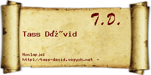 Tass Dávid névjegykártya